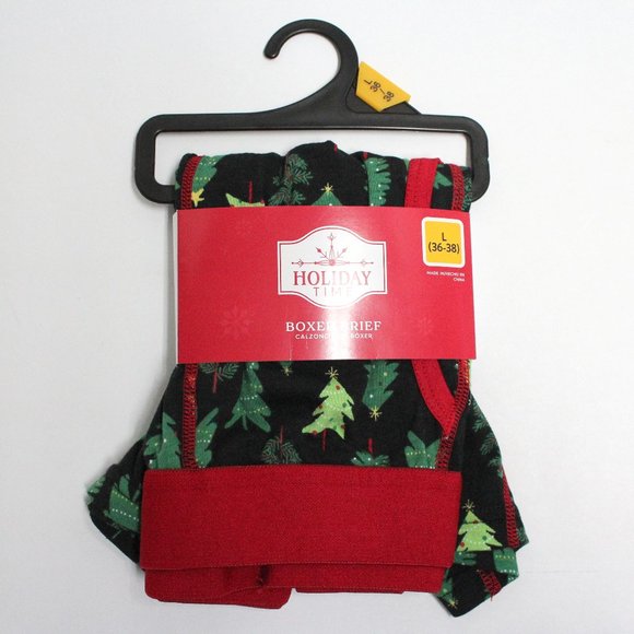 1 Pair Men's Holiday Time Large 36-38 Multi Color Boxer Briefs - Picture 1 of 7